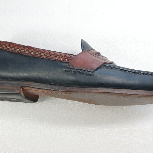 Allen Edmonds Newcastle Black & Brown Leather Braided Loafers Mens 9D Made USA main image 7